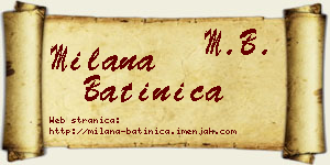 Milana Batinica vizit kartica